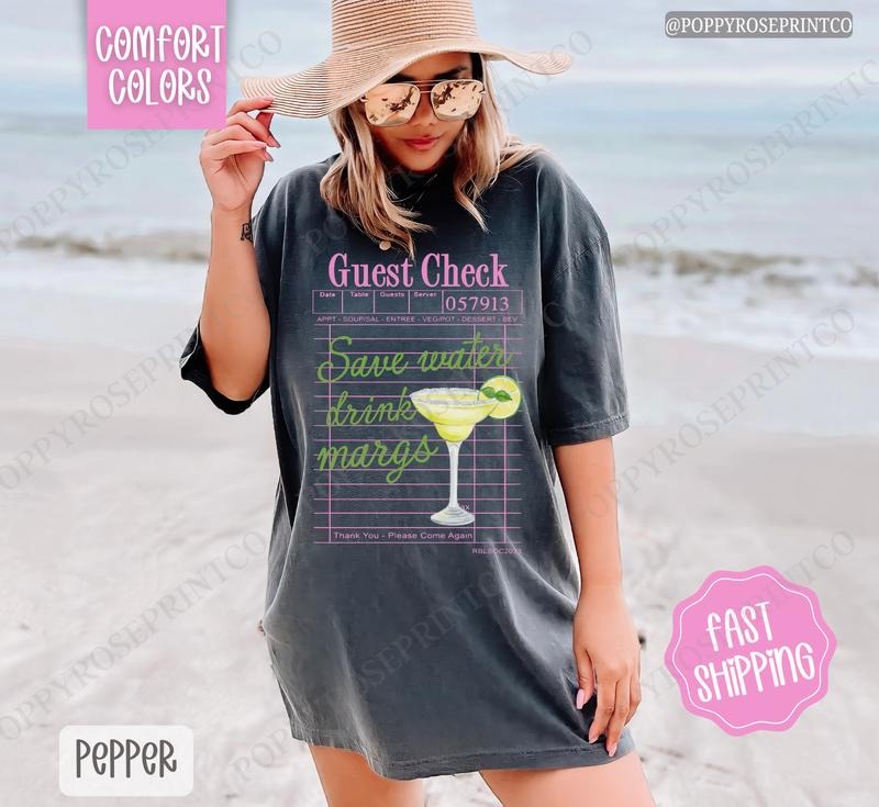 Save Water Drink Margs Comfort Colors Shirt Cute Cocktail Margarita T-Shirts, Hoodie, Sweatshirt - T-Shirt, Sweatshirt, Hoodie