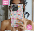 Scalloped Diamond Floral Phone Case Coquette Phone Case Mag Safe Compatible Magnetic Tough Cases T-Shirts, Hoodie, Sweatshirt - T-Shirt, Sweatshirt, Hoodie