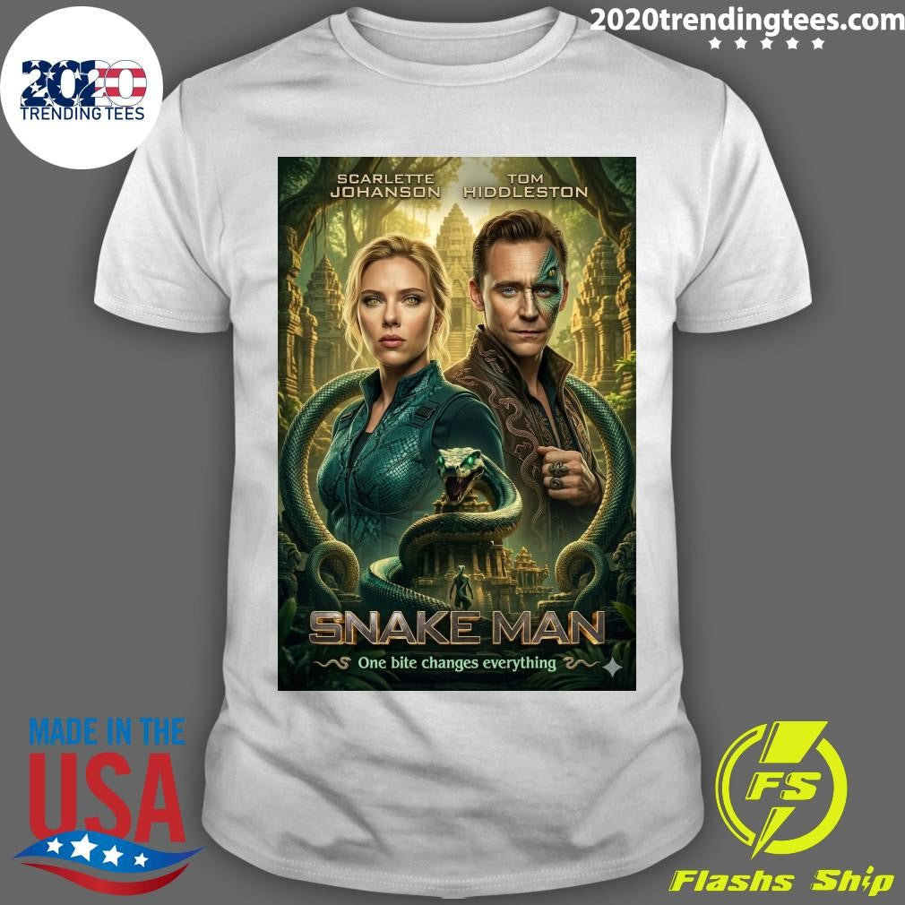 Scarlette Johansson and Tom Hiddleston Snake Man One Bite Changes Everything Shirt Unisex T-shirt, Sweatshirt, Hoodie, Long Sleeve Tee - T-Shirt, Sweatshirt, Hoodie