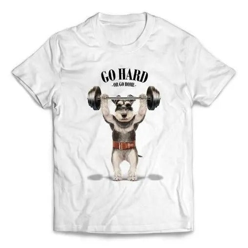 Schnauzer Dog Barbell Shoulder Press Muscle Workout Made USA T-Shirts, Hoodie, Sweatshirt - T-Shirt, Sweatshirt, Hoodie
