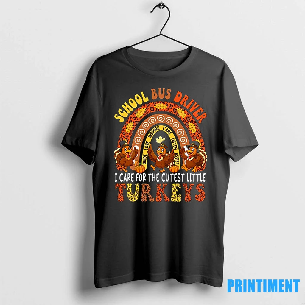 School Bus Driver I Care For Cutest Turkeys Thanksgiving Tshirts Sweater Unisex T-shirt, Sweatshirt, Hoodie, Long Sleeve Tee - T-Shirt, Sweatshirt, Hoodie