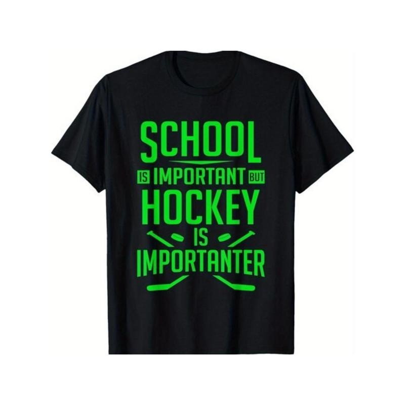 School Important Hockey Is Important Soft Fabric Breathable Comfortable Short Sleeve Summer Teens Made USA T-Shirts, Hoodie, Sweatshirt - T-Shirt, Sweatshirt, Hoodie