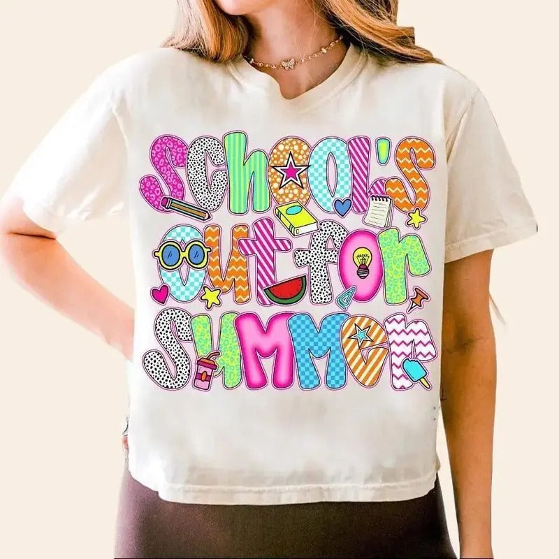 School'S Out Summer Shirt Preppy Teacher Last Day School 100% Cotton T-Shirts, Hoodie, Sweatshirt - T-Shirt, Sweatshirt, Hoodie