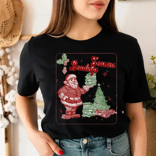 Seasons Readings Bookish Shirt Santa Book Lover Bookish Bookish Winter Shirt Book Club Festive Season Chritsmas T-Shirts, Hoodie, Sweatshirt - T-Shirt, Sweatshirt, Hoodie