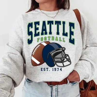Seattle Football Vintage Seattle Football Fan Seattle Cotton Fit T-Shirts, Hoodie, Sweatshirt - T-Shirt, Sweatshirt, Hoodie