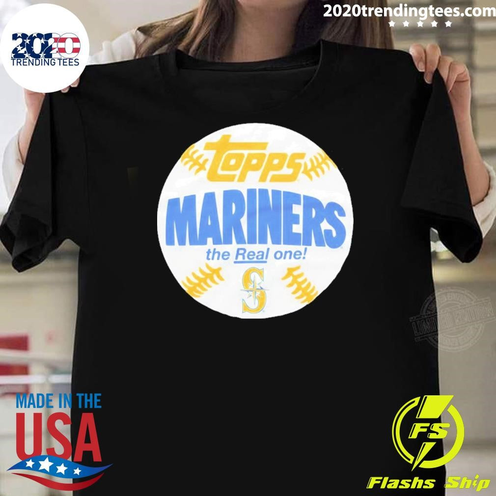 Seattle Mariners Mlb X Topps The Real One Shirt Unisex T-shirt, Sweatshirt, Hoodie, Long Sleeve Tee - T-Shirt, Sweatshirt, Hoodie