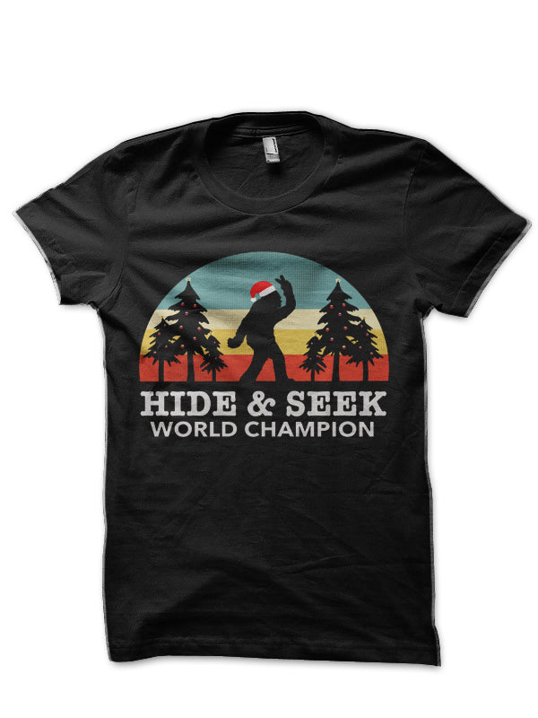 Retro Bigfoot Hide Seek World Champion Black T-Shirts, Hoodie, Sweatshirt - T-Shirt, Sweatshirt, Hoodie