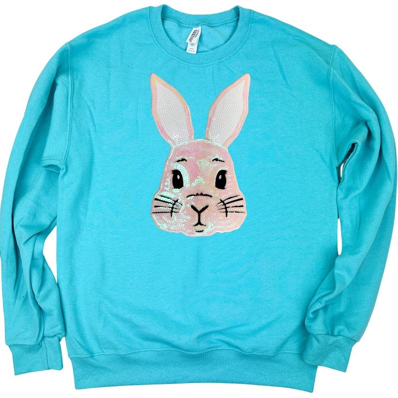 Sequin Bunny Face Gildan SCUBA BLUE T-Shirts, Hoodie, Sweatshirt - T-Shirt, Sweatshirt, Hoodie