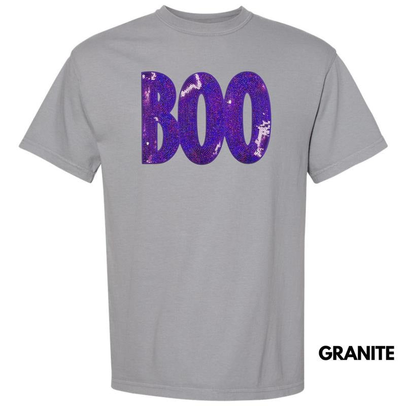 Sequin Purple Boo PATCH Comfort Colors T-Shirts, Hoodie, Sweatshirt - T-Shirt, Sweatshirt, Hoodie