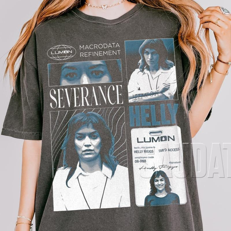 Severance Helly R Shirt Severance Vintage TV Lovers Lumon Macrodata Refinement T-Shirts, Hoodie, Sweatshirt - T-Shirt, Sweatshirt, Hoodie