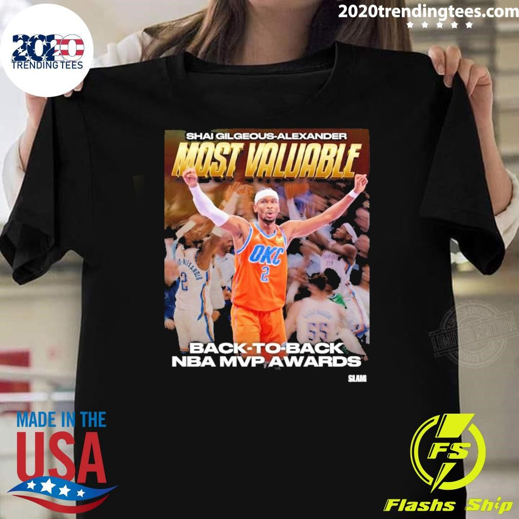 Shai Gilgeous- Alexander Most Valuable Back- To- Back Nba Mvp Awards Shirt Unisex T-shirt, Sweatshirt, Hoodie, Long Sleeve Tee - T-Shirt, Sweatshirt, Hoodie