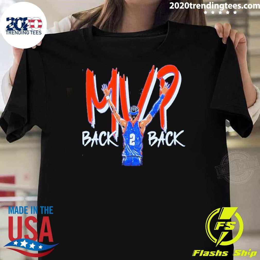 Shai Gilgeous-alexander Mvp Oklahoma City Thunder Back 2 Back Nba Basketball 2026 Shirt Unisex T-shirt, Sweatshirt, Hoodie, Long Sleeve Tee - T-Shirt, Sweatshirt, Hoodie