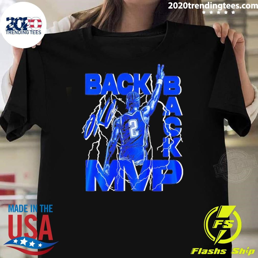 Shai Gilgeous-alexander Oklahoma City Thunder Back 2 Back Mvp Storm Vintage Shirt Unisex T-shirt, Sweatshirt, Hoodie, Long Sleeve Tee - T-Shirt, Sweatshirt, Hoodie