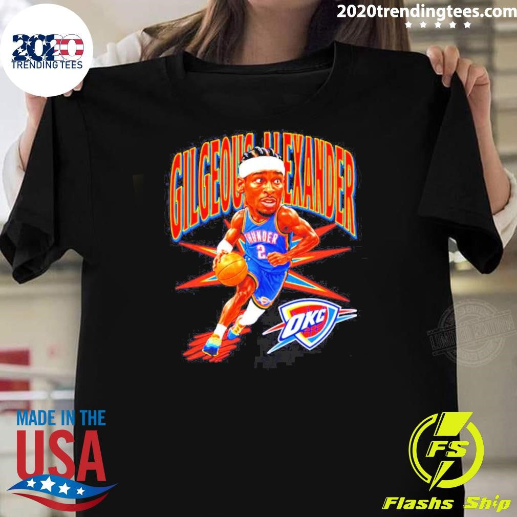 Shai Gilgeous-alexander Oklahoma City Thunder Big Head Shirt Unisex T-shirt, Sweatshirt, Hoodie, Long Sleeve Tee - T-Shirt, Sweatshirt, Hoodie