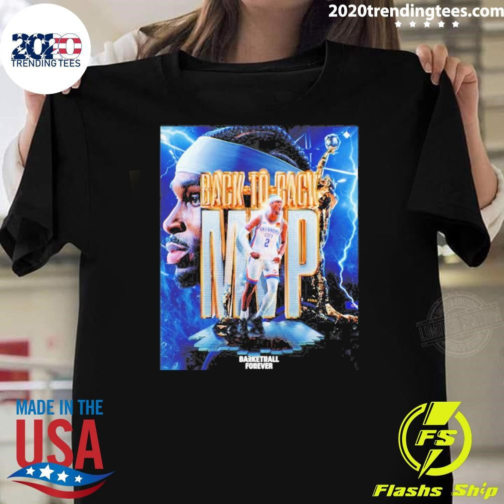 Shai Gilgeous-alexander Wins Second Nba Mvp Award Back-to-back Mvp Shirt Unisex T-shirt, Sweatshirt, Hoodie, Long Sleeve Tee - T-Shirt, Sweatshirt, Hoodie