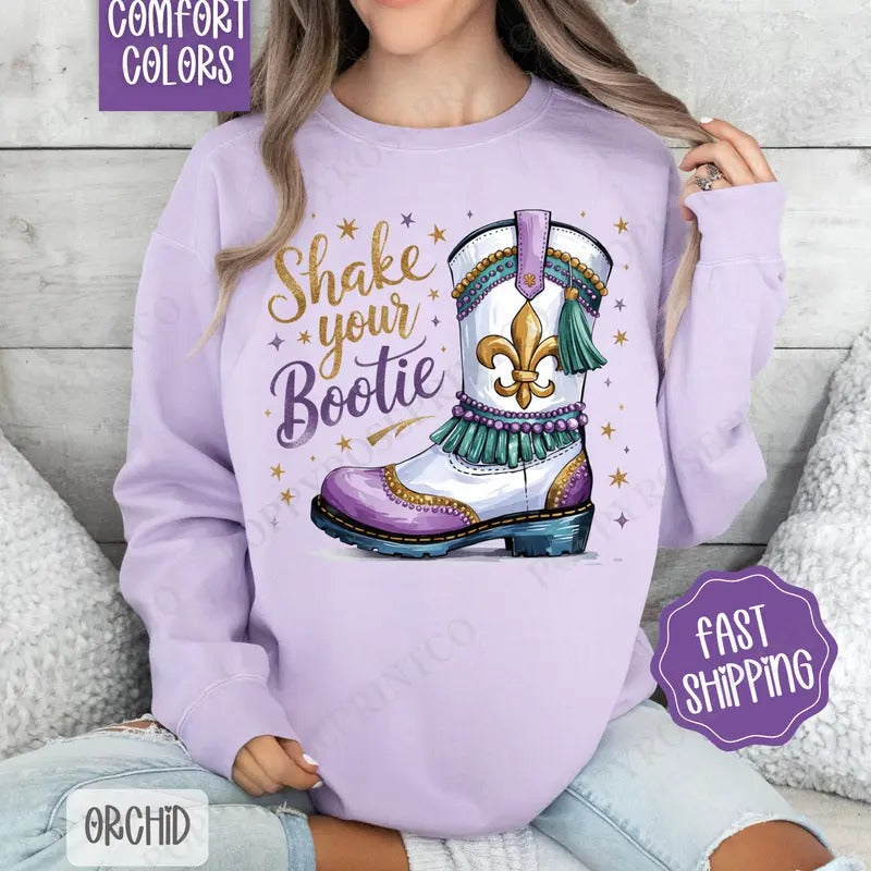 Shake Your Bootie Comfort Colors Mardi Gras Louisiana T-Shirts, Hoodie, Sweatshirt - T-Shirt, Sweatshirt, Hoodie