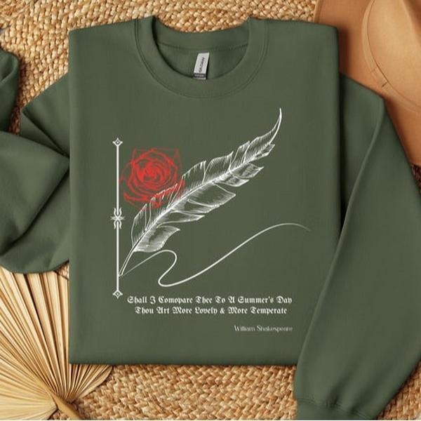Shakespeare Gothic Book Lover Poet Shall I Compare Thee Summers Day Goblincore Light Academia Her Valentines T-Shirts, Hoodie, Sweatshirt - T-Shirt, Sweatshirt, Hoodie