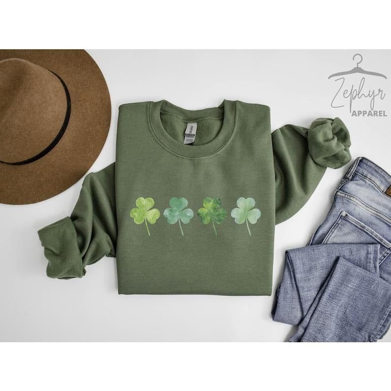 Shamrock Lucky Clover Lucky ; Cotton Menswear T-Shirts, Hoodie, Sweatshirt - T-Shirt, Sweatshirt, Hoodie