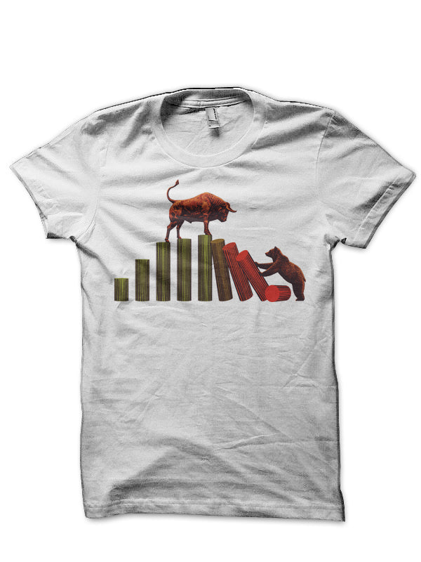Share Market Bull Vs Bear White Style004 T-Shirts, Hoodie, Sweatshirt - T-Shirt, Sweatshirt, Hoodie