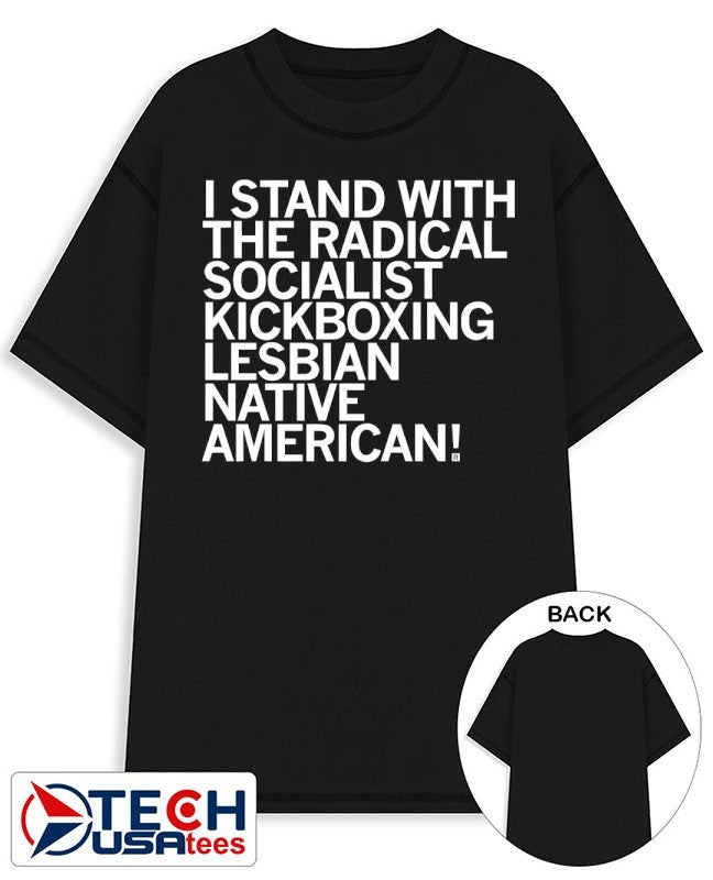 Sharice I stand with the Radical Kickboxing Lesbian Native American shirt Unisex T-shirt, Sweatshirt, Hoodie, Long Sleeve Tee - T-Shirt, Sweatshirt, Hoodie