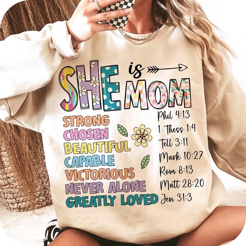 She Is Mom Shirt Flower Mom Blessed Mom Retro Mama Quotes T-Shirts, Hoodie, Sweatshirt - T-Shirt, Sweatshirt, Hoodie