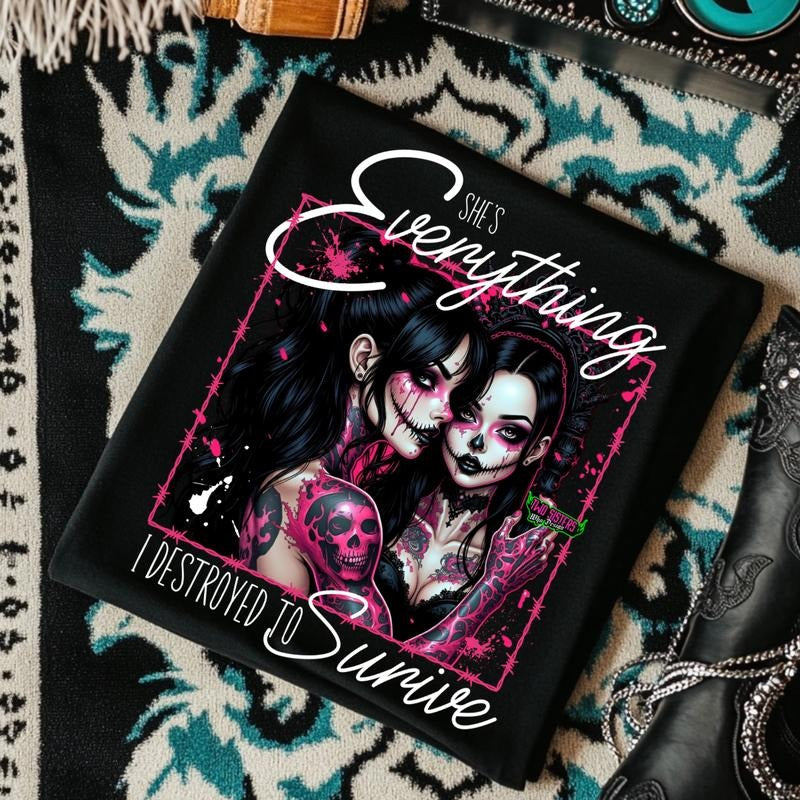 She'S Everything I Destroyed Survive Edgy Featuring 'RED' Bold Artwork Alternative Art Lovers Unique Casual T-Shirts, Hoodie, Sweatshirt - T-Shirt, Sweatshirt, Hoodie