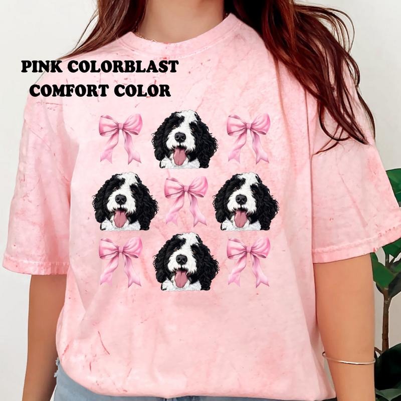 Sheepadoodle Bows Shirt~ Relaxed Fit Printed USA Womenswear Casual Comfort Cotton Top Athletic Boho Chic T-Shirts, Hoodie, Sweatshirt - T-Shirt, Sweatshirt, Hoodie