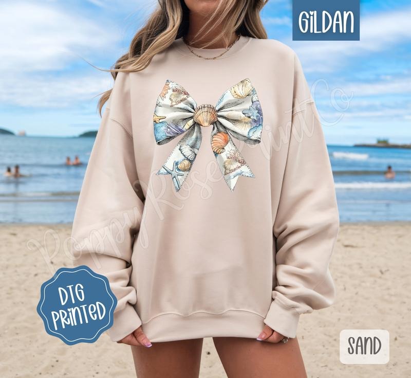 Shell Bow Cute Summer Girly Beach T-Shirts, Hoodie, Sweatshirt - T-Shirt, Sweatshirt, Hoodie