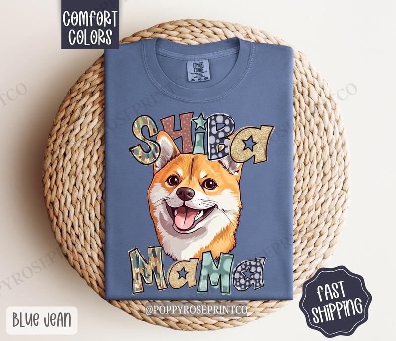 Shiba Mama Comfort Colors Dog Mom Cute Dog Mama T-Shirts, Hoodie, Sweatshirt - T-Shirt, Sweatshirt, Hoodie