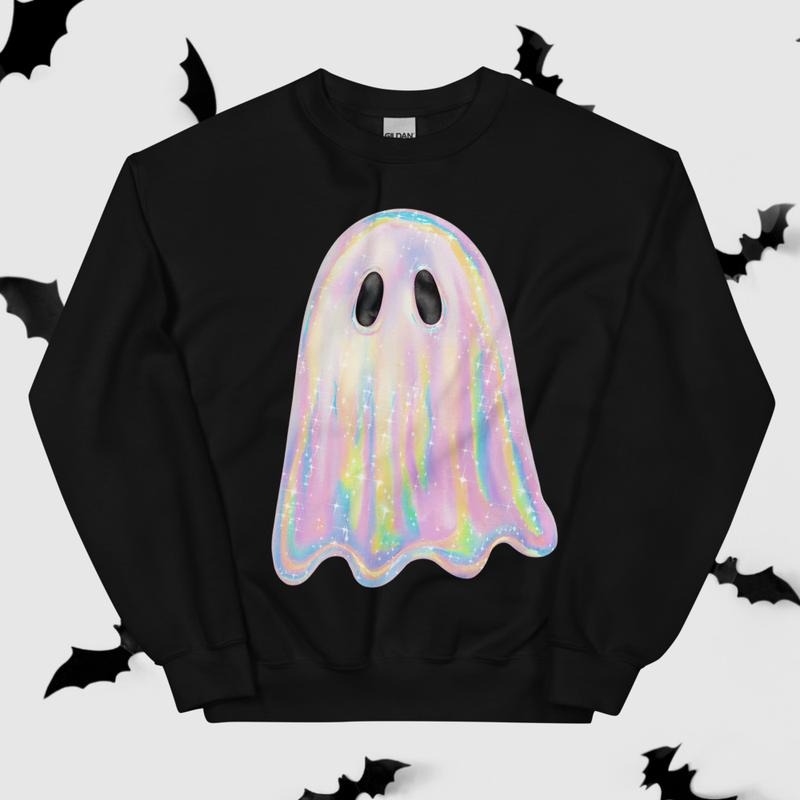 Shimmering Ghost Neon Cotton Fabric Casual Comfortable Fit Fit Top Womenswear T-Shirts, Hoodie, Sweatshirt - T-Shirt, Sweatshirt, Hoodie