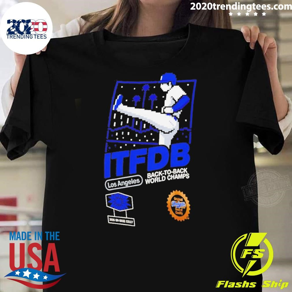 Shohei Ohtani Dodgers ITFDB Kick Celly back to back Champs Game Shirt Unisex T-shirt, Sweatshirt, Hoodie, Long Sleeve Tee - T-Shirt, Sweatshirt, Hoodie