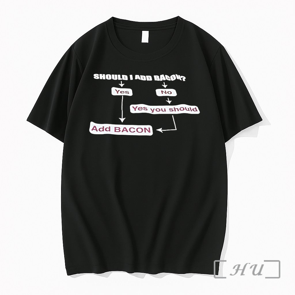Should I Add Bacon Yes No Yes You Should Add Bacon Tshirts Sweater Hoodie Jpg Unisex T-shirt, Sweatshirt, Hoodie, Long Sleeve Tee - T-Shirt, Sweatshirt, Hoodie