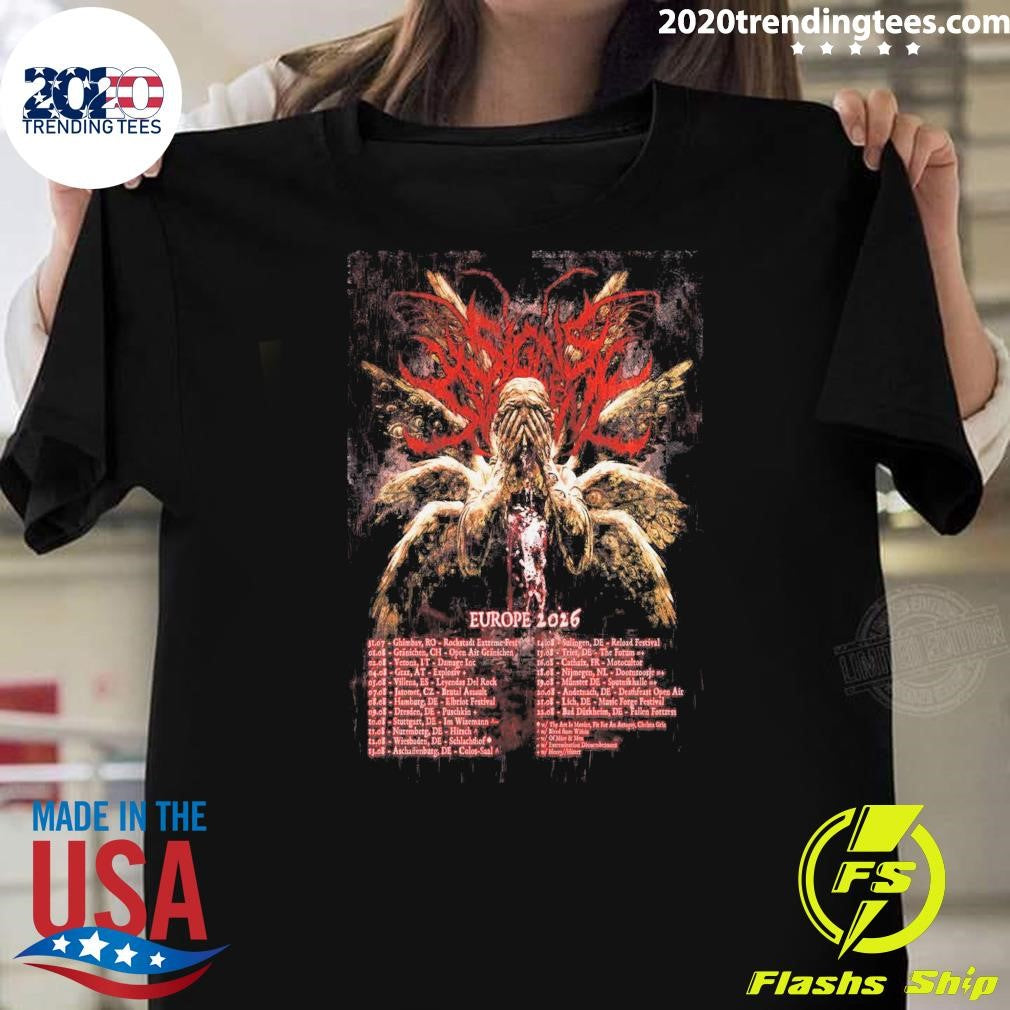 Signs Of The Swarm Europe 2026 Tour Shirt Unisex T-shirt, Sweatshirt, Hoodie, Long Sleeve Tee - T-Shirt, Sweatshirt, Hoodie