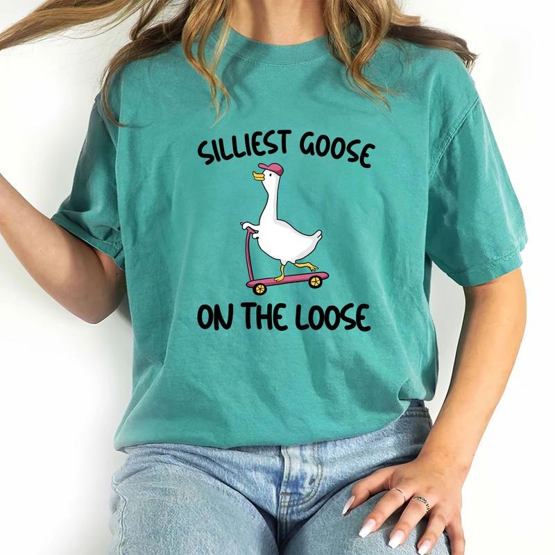 Silliest Goose Loose Shirt Funny Goose Silliest Goose Meme Goose Bumps Goose Club Cute Goose Shirt Goose University Shirt Casual Tops Womenswear Menswear Cotton Soft Fabric T-Shirts, Hoodie, Sweatshirt - T-Shirt, Sweatshirt, Hoodie