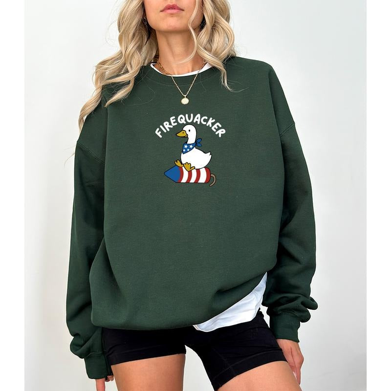 Silly Goose 4th July Shirt Patriotic Her America Shirt Funny Fourth July Shirt Funny Goose Shirt Independence Day USA Shirt Patriotic Firequacker Shirt Silly T-Shirts, Hoodie, Sweatshirt - T-Shirt, Sweatshirt, Hoodie