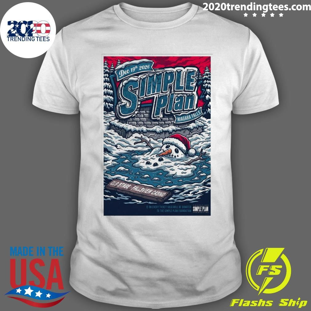 Simple Plan Niagara Falls ON December 19th 2026 Tour Shirt Unisex T-shirt, Sweatshirt, Hoodie, Long Sleeve Tee - T-Shirt, Sweatshirt, Hoodie