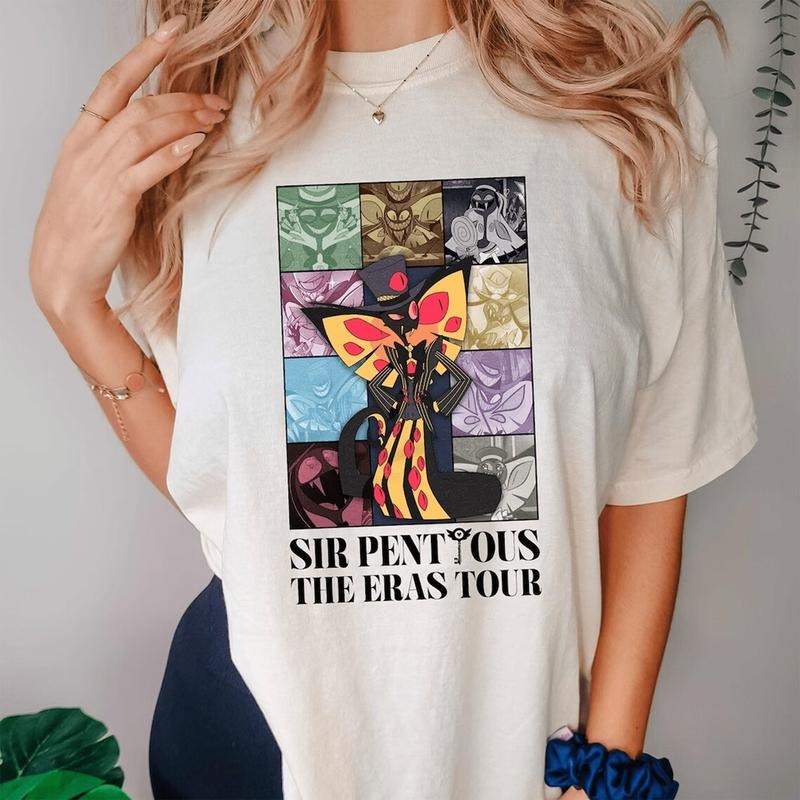 Sir Pentious Eras Tour Hazbin Hotel Characters Cartoon Womenswear T-Shirts, Hoodie, Sweatshirt - T-Shirt, Sweatshirt, Hoodie