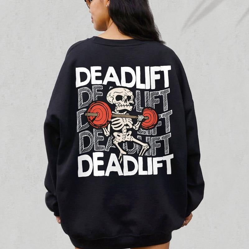 Skeleton Deadlift Skeleton Gym Workout Funny Deadlifter Instant Funny Skull Workout Workout Shirts Cotton Menswear T-Shirts, Hoodie, Sweatshirt - T-Shirt, Sweatshirt, Hoodie