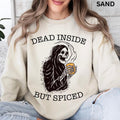 Skeleton Halloween Halloween Dead Inside But Spiced Halloween Cotton Spooky Season T-Shirts, Hoodie, Sweatshirt - T-Shirt, Sweatshirt, Hoodie