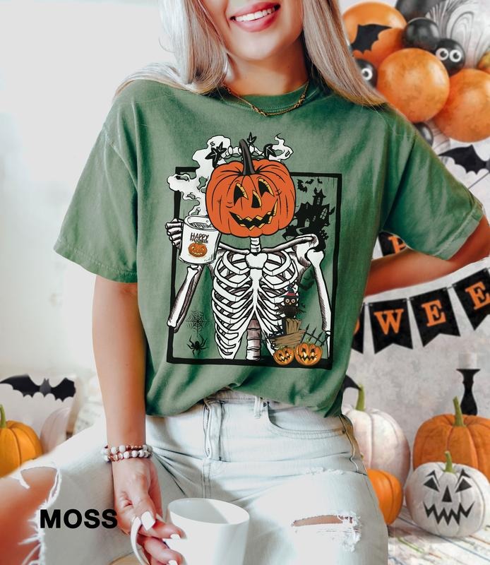 Skeleton Pumpkin Shirt Halloween Coffee Fall Shirt HALLOWEEN Coffee Iprintasty Halloween T-Shirts, Hoodie, Sweatshirt - T-Shirt, Sweatshirt, Hoodie