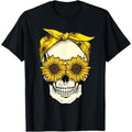 Skull Sunflower Bandana Floral Sun Flowers Pattern Cute Goth Made USA T-Shirts, Hoodie, Sweatshirt - T-Shirt, Sweatshirt, Hoodie