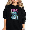 'Music Saves Me' Vintage Grunge W Skulls Retro 90'S & 80s Nostalgia Tops T-Shirts, Hoodie, Sweatshirt - T-Shirt, Sweatshirt, Hoodie