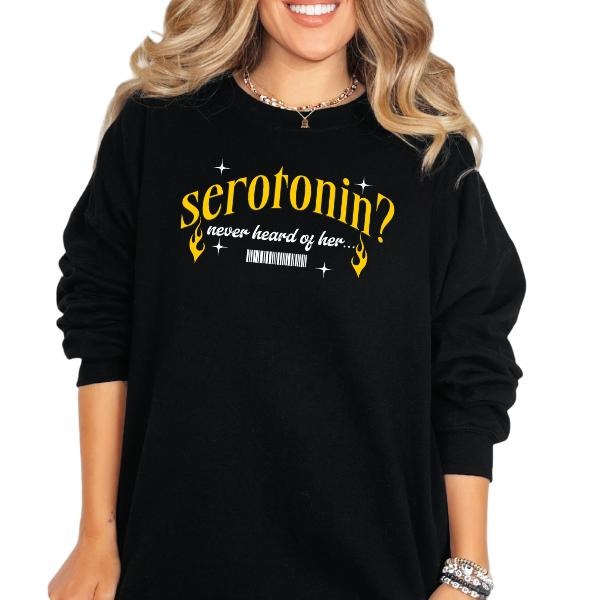 'Serotonin Never Heard Her' Vintage Grunge W Skulls Retro Sarcastic Tops T-Shirts, Hoodie, Sweatshirt - T-Shirt, Sweatshirt, Hoodie