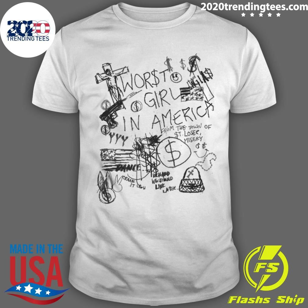Slayyyter Sharpie Worst Girl In America Tee Shirt Unisex T-shirt, Sweatshirt, Hoodie, Long Sleeve Tee - T-Shirt, Sweatshirt, Hoodie