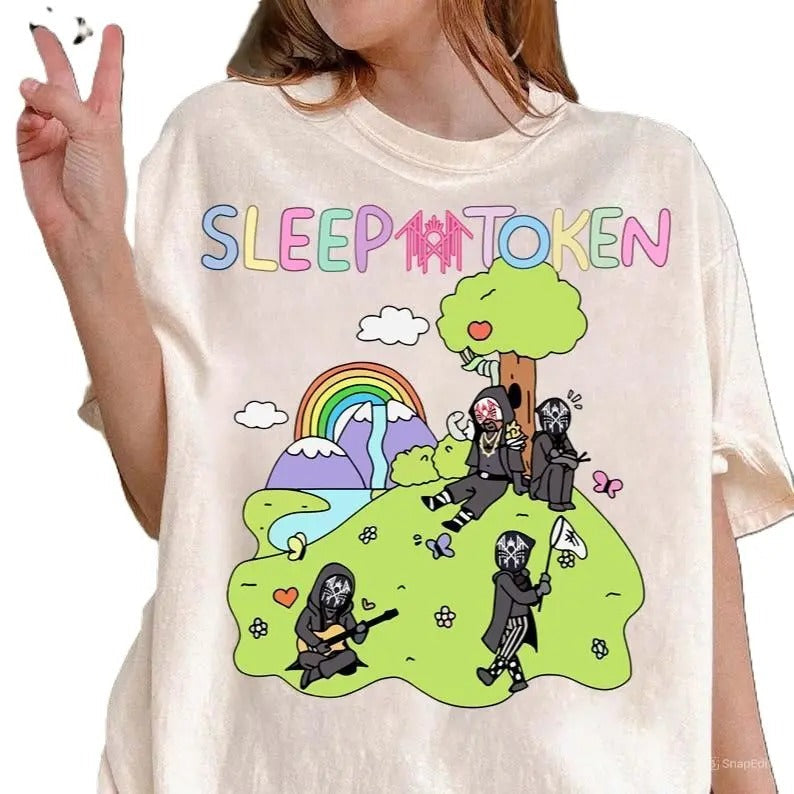 Sleep Token C0wboy Rider Shirt Cute Rainbow Vintage 90s Top Streetwear Shirts T-Shirts, Hoodie, Sweatshirt - T-Shirt, Sweatshirt, Hoodie