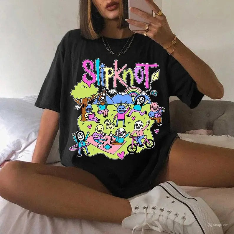 Slipknot Happy Times Playing Together Metal Band Shirt Cotton T-Shirts, Hoodie, Sweatshirt - T-Shirt, Sweatshirt, Hoodie