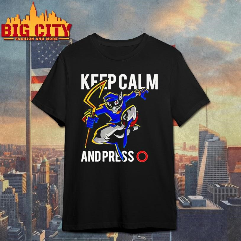 Sly Cooper keep calm and press O video game shirt Unisex T-shirt, Sweatshirt, Hoodie, Long Sleeve Tee - T-Shirt, Sweatshirt, Hoodie