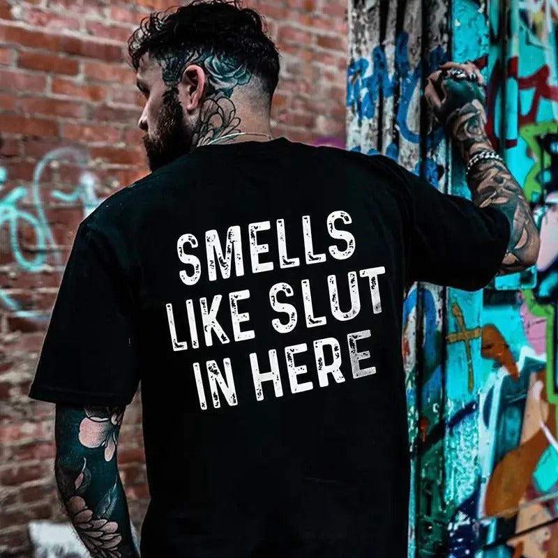 Smells Like Slut Here Naughty Clothes Cotton Menswear T-Shirts, Hoodie, Sweatshirt - T-Shirt, Sweatshirt, Hoodie
