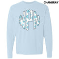 Snowflake Monogram Long Sleeve Comfort Colors 'NLB' T-Shirts, Hoodie, Sweatshirt - T-Shirt, Sweatshirt, Hoodie