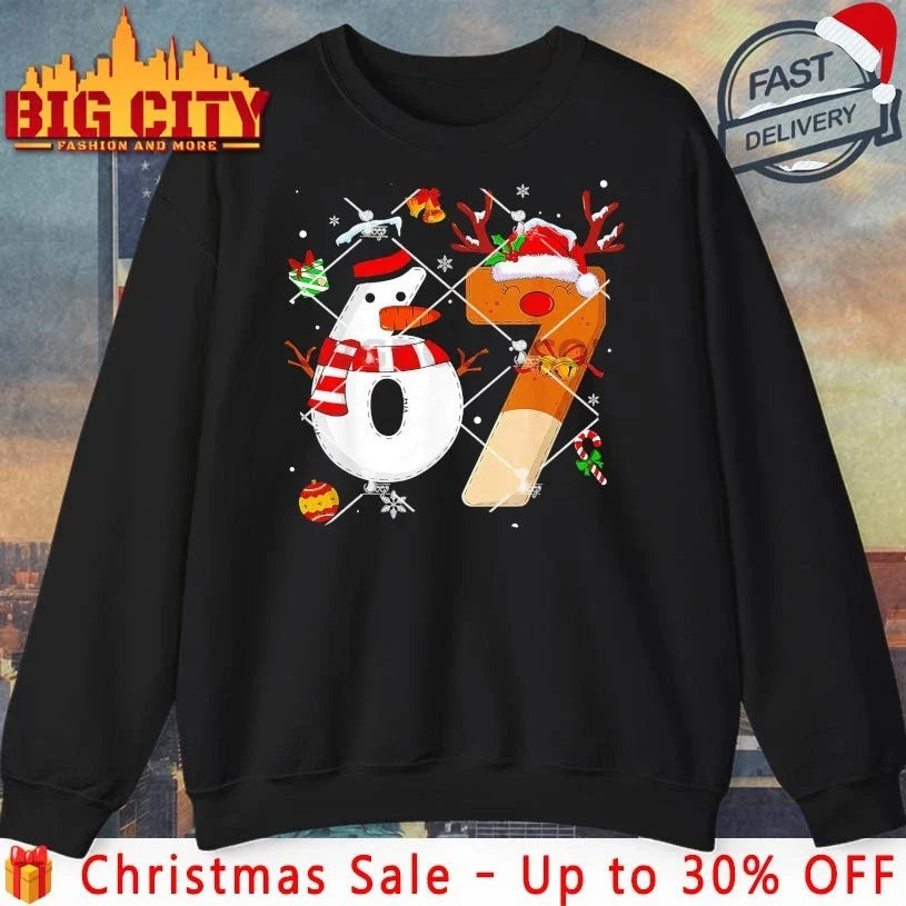 Snowman 67 Six Seven Christmas shirt Unisex T-shirt, Sweatshirt, Hoodie, Long Sleeve Tee - T-Shirt, Sweatshirt, Hoodie